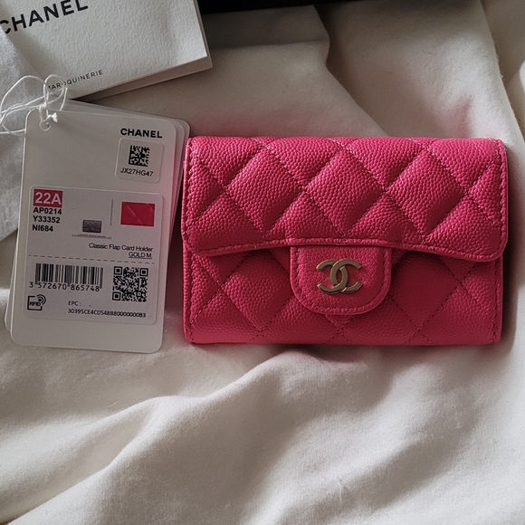 22A Chanel Classic Flap Card Holder w Gold HW - Picture 3 of 10